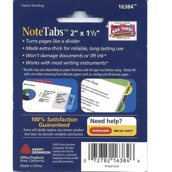 NEW! Avery Notetabs Books 2" x 1.5" Note Tabs Round Edge - Pink & Blue 20 Pk - Picture 4 of 4